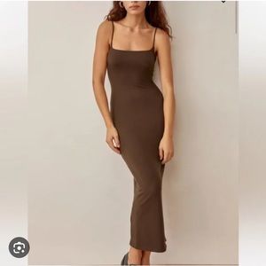 Reformation NWT Trish Dress Brown